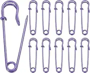 sourcing map 20pcs Safety Pins 2 Inch (50mm) Baked Paint Steel Large Safety Pin Heavy Duty Sewing Safety Pins Bulk for Clothes Sewing Arts DIY Crafts, Purple
