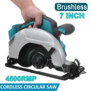Electric 7" Cordless Circular Saw Brushless Wood Tile Handheld Saw 18V Battery