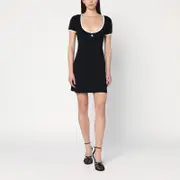 [Courrèges] White/black mini dress in cotton S Black