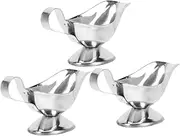 PAMINGONO 3pcs Stainless Steel Sauce Pitcher Gravy Holder for Dressings and Condiments and Versatile Serving Jug for Home and Commercial Use