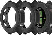 Intended for Garmin Forerunner 255 Case Soft Anti-Scratch Bumper TPU Shock-Proof Bezel Protective Shell Protector Cover Intended for Garmin Forerunner 255 Watch Cover (Black&Black)