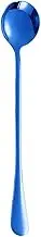 Tablespoons Stainless Steel Long Handle Spoon Stirring Spoon Creative Thickened Ice Spoon Colorful Purple Beautiful Exquisite Kitchen Spoon Serving Spoon (Color : Blue, Size : Pointed Spoon)