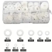 500 Piece Nylon White Washer Assortment Kit | M2-M10