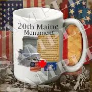 20th Maine Monument Gettysburg 15-ounce American Civil War themed coffee mug/cup