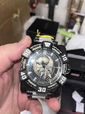 Invicta Marvel PUNISHER Black/Slvrtn 52mm Limited Edition 0237/4000 Automatic