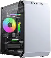 Mid-Tower M-ATX/MiniITX/ATX Computer Case, Dual Tempered Glass Panels, Vertical GPU Bracket Supports Water Cooling