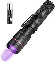 Vagocom LED Blacklight Ultraviolet Flashlight, 3 Modes Zoomable Black Light 395nm UV Flash Light Detector for Dog Cat Pet Urine,Dry Stains,Work with Pet Odor Eliminator(1 Pack,Black,Battery Included)
