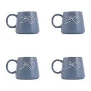 4PK Splosh Heartfelt For All You Are 440ml Stoneware Mug Coffee/Tea Cup - Blue