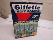 Vintage King Gillette Blue Blades Stand Up Counter Display Complete