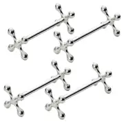 4 Pcs Zinc Alloy Chopsticks Rest Spoons Stand Forks Knifes Holder Rack Stand Metal Craft Table Deco silver