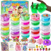 25 Cups DIY Slime Kit, Slime Making Kit for Girls, Crystal Clear Slime, Glow ...