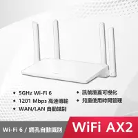 在飛比找Yahoo奇摩購物中心優惠-華為 HUAWEI WiFi AX2 (WS7001) 無線