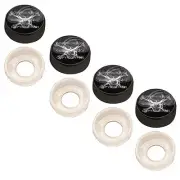 4 Black Custom License Plate Frame Screw Snap Caps Covers Skull & Bone