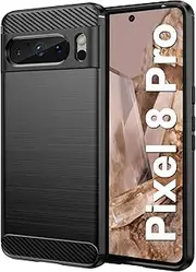 [HEYUS] Case for Google Pixel 8 Pro Case 2023, Shock-Absorption Brushed Flexible Soft Carbon Fiber Protective Cover for Google Pixel 8 Pro