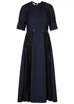 Lovebirds Tinker Sequin-embellished Twill Midi Dress - Navy - S (UK10-12) S (UK10-12)