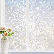 rabbitgoo Glass Window Film, Decorative Window Stickers, Privacy Window Clings, Static Cling Door Window Covering, Stained Glass Window Vinyl, Non Adhesive, Anti UV Pebble Pattern, 90 x 200 cm