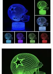 Dallas Cowboy. Led Lamp Illusion Multi Colors. Remote Control New In Box Rohs