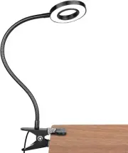 LED Clip On Desk Lamp: USB Reading Light with Clamp 3 Color Modes 10 Brightness