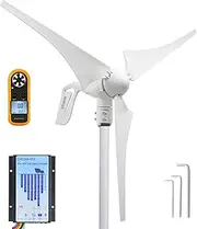 PIKASOLA Wind Turbine Generator 12V 400W with a 30A Hybrid Charge Controller. As Solar and Wind Charge Controller which can Add Max 500W Solar Panel for 12V Battery.