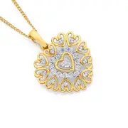 9ct Gold Diamond Multi Heart Enhancer Pendant