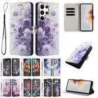 For Samsung Galaxy A15 A16 A36 A53 A54 Butterfly Flip Wallet Case with Strap