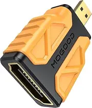 MOGOOD Micro HDMI to HDMI Adapter 1 Pack, 4K@30Hz, HDR, 3D Dolby, ARC, Compatible with Raspberry Pi5/Pi4, GoPro Hero, Nikon, Sony etc