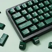 Metrickeys Jade Series Keycaps, Double-Shot ABS Cherry Profile Minimalist Keycap Set for Custom Mechanical Keyboard (Green)