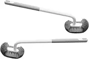 Anneome 2pcs Curved Long Handle Toilet Cleaning Brush Set Durable Bathroom Scrub Brush with Soft Bristles for Effortless Cleaning Home Office and Hotels Gray