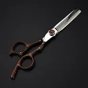 6 Inch Professional Barber Scissors Set with Luxury Snow lwood Handles – Hair Cutting & Thinning Shears, Handmade, 62HRC Hardness, omic Design for Salon & Home Use