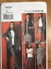 VOGUE "Wardrobe" Sewing Pattern V9215 Misses' Jacket-Top-Dress-Skirt & Pants