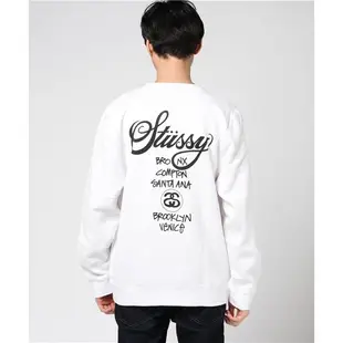 STUSSY WORLD TOUR CREW 世界巡迴 長袖 圓領T恤 大學T 男女 情侶款 薄款