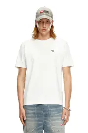 [Diesel] Diesel - T-shirt with Oval D patch - T-Shirts - Man - White 3XL White