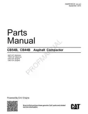 Caterpillar Cat CB54B CB44B Asphalt Compactor Parts Catalog Manual