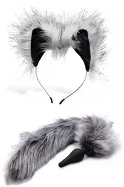 Tailz Faux Fur Wolf Tail Butt Plug & Ears