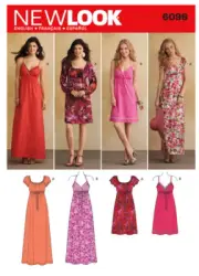 New Look Sewing Pattern 6096 Womens 4-16 Uncut Sun Dress Long Halter EASY