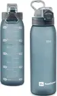 "Large 30oz Sport Water Bottle with Time Markers, Leakproof"