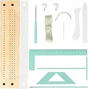 bigjvbfv Bookbinding Easy Scrapbooking Tool, Journal Book Binding Punch Guide Set, Plastic Positioner Ruler for Efficient Production Convenient Binding Device for Handbook Cover Production (4)