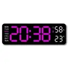 With Calendar Date Temperature LED Large Display USB Alarm Clock` Wall I3G6