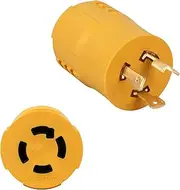 30 Amp to 30 Amp RV Power Adapter with Locking Connector Plug NEMA L5-30P to L14-30R, L5-30P Male Plug to L14-30R Female Generator Transfer Switch Adapter