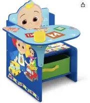 CoComelon Wooden Chair Desk Storage Bin by Delta Children Kids Babies Toddlers