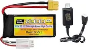 Fytoo 3S Lipo Battery 11.1V 2000mAh 35C with XT60 Plug and USB Charging Cable Suitable for RC Cars Trucks Ships Quadcopters Helicopters FPV Drones