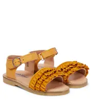 [Petit Nord] Petit Nord Ruffled suede sandals UK 11 yellow