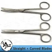 Surgical Operating Medical Mayo Scissors Straight + Curved 5.5" Blunt/Blunt