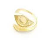 Leaf Eye Ring Adjustable Ring Bezel Raw Brass 6 mm Round Setting 7-9Us size 4783