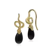 ECFEW™ Onyx Winding Snake Drop Earrings