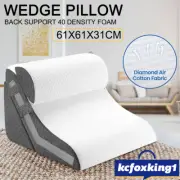 3PCS Bed Wedge Pillow Cushion Neck Back Bed Sleeping Support Backrest Headrest