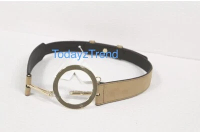 Tory Burch 52887 Enameled O-Ring Belt Beige Size XS/S