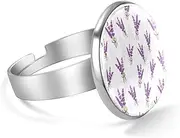 [FVQL] Adjustable Ring for Girls, lavender flower pattern