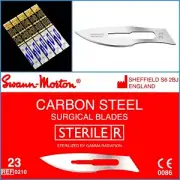 10pcs Swann Morton Carbon Steel No.23 Sterile Sealed Surgical Scalpel Blades