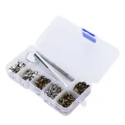 120 Set Brass Rivet Kit DualSided Leather Snap Fastener Button Craft Accessories